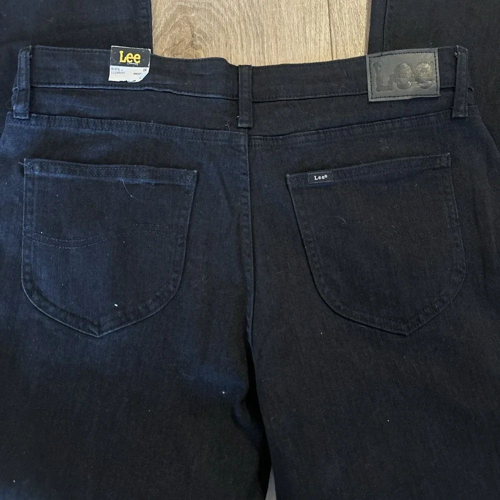 Lee Women's Denim Jeans Flare Black Boho 16‎ Med NEW